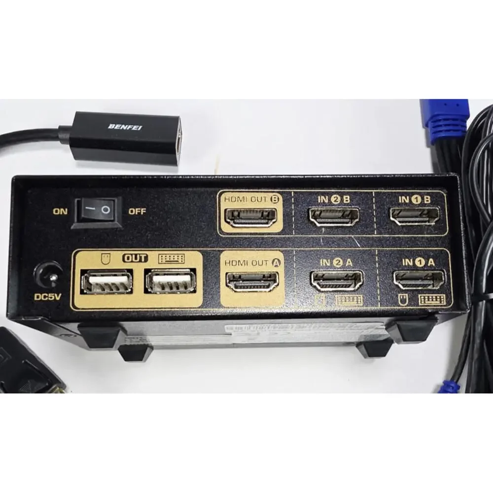 CKL HDMI KVM 2 Port 4K 30Hz Dual Monitor Extended Display (CKL-922HUA)